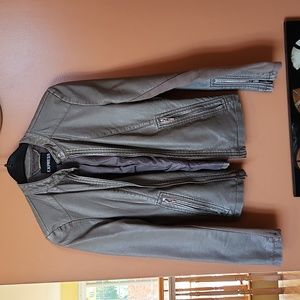 Express Tan Faux Leather Jacket S